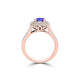 TMR121167 - Sarah - Round Tanzanite and Diamond Ring Double Halo