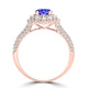 TMR121168 - Ariana - Round Tanzanite and Diamond Ring Double Halo