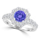 TMR121171 - Alice - Round Tanzanite and Diamond Ring Halo