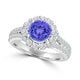 TMR121162 - Willow - Round Tanzanite and Diamond Ring Halo