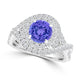 TMR121159 - Kennedy - Round Tanzanite and Diamond Ring Double Halo