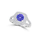 TMR121167 - Sarah - Round Tanzanite and Diamond Ring Double Halo