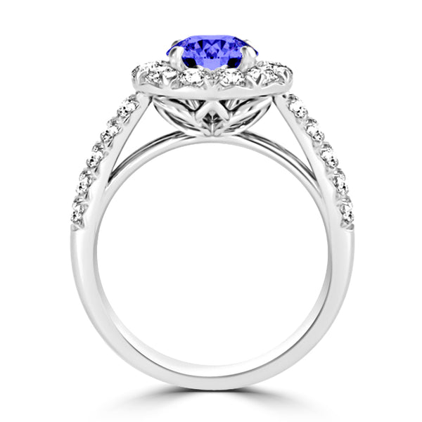 TMR121163 - Kinsley - Round Tanzanite and Diamond Ring Halo