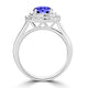 TMR121186 - Ivy - Round Tanzanite and Diamond Ring Double Halo