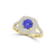 TMR121167 - Sarah - Round Tanzanite and Diamond Ring Double Halo