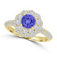 TMR121168 - Ariana - Round Tanzanite and Diamond Ring Double Halo