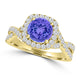 TMR121172 - Madelyn - Round Tanzanite and Diamond Ring Halo