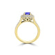 TMR121167 - Sarah - Round Tanzanite and Diamond Ring Double Halo