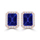 TMR121122 - Madison - Emerald Cut Tanzanite and Diamond Earring Halo