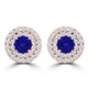 TMR121118 - Camila - Round Tanzanite and Diamond Earring Double Halo