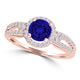 TMR121176 - Serenity - Round Tanzanite and Diamond Ring Halo