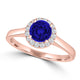 TMR121152 - Paisley - Round Tanzanite and Diamond Ring Halo