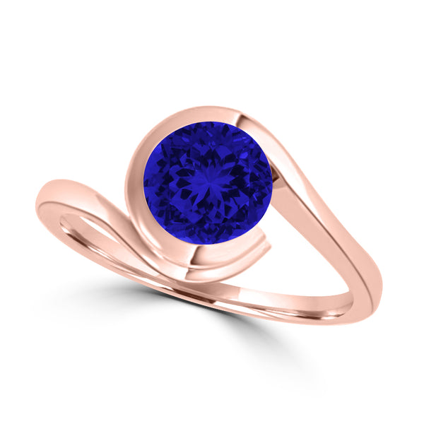 TMR121106 - Charlotte - Round Tanzanite Ring