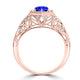 TMR121166 - Elena - Round Tanzanite and Diamond Ring Halo