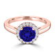 TMR121181 - Valentina - Round Tanzanite and Diamond Ring Halo