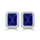 TMR121122 - Madison - Emerald Cut Tanzanite and Diamond Earring Halo