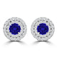 TMR121118 - Camila - Round Tanzanite and Diamond Earring Double Halo