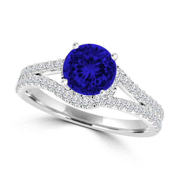 TMR121177 - Autumn - Round Tanzanite and Diamond Ring