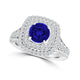 TMR121156 - Nova - Round Tanzanite and Diamond Ring Double Halo