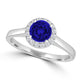 TMR121152 - Paisley - Round Tanzanite and Diamond Ring Halo