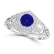 TMR121166 - Elena - Round Tanzanite and Diamond Ring Halo