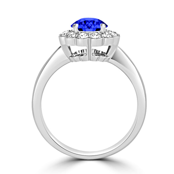 TMR121182 - Isla - Round Tanzanite and Diamond Ring Halo