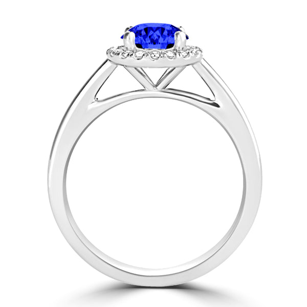 TMR121181 - Valentina - Round Tanzanite and Diamond Ring Halo