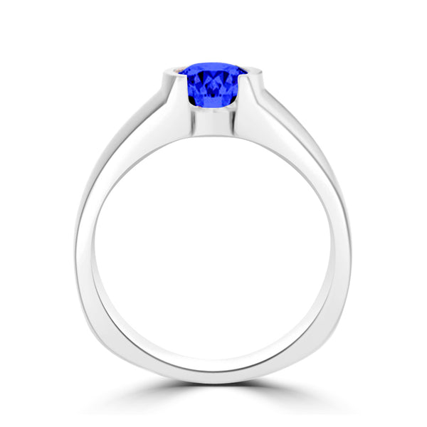 TMR121107 - Mia - Round Tanzanite and - Ring Solitaire