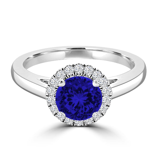 TMR121181 - Valentina - Round Tanzanite and Diamond Ring Halo