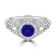 TMR121166 - Elena - Round Tanzanite and Diamond Ring Halo