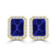 TMR121122 - Madison - Emerald Cut Tanzanite and Diamond Earring Halo