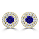 TMR121118 - Camila - Round Tanzanite and Diamond Earring Double Halo