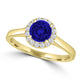 TMR121152 - Paisley - Round Tanzanite and Diamond Ring Halo