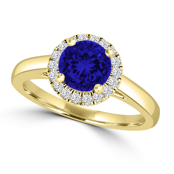 TMR121181 - Valentina - Round Tanzanite and Diamond Ring Halo