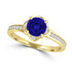 TMR121187 - Sadie - Round Tanzanite and Diamond Ring Halo