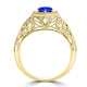 TMR121166 - Elena - Round Tanzanite and Diamond Ring Halo