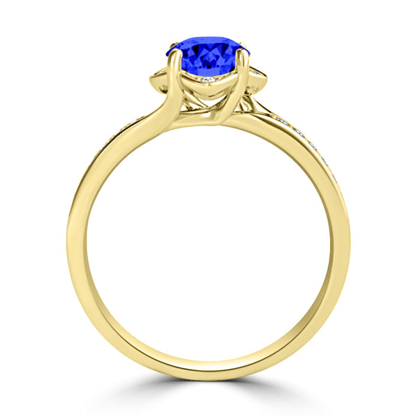 TMR121187 - Sadie - Round Tanzanite and Diamond Ring Halo