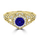 TMR121166 - Elena - Round Tanzanite and Diamond Ring Halo