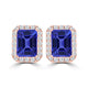 TMR121122 - Madison - Emerald Cut Tanzanite and Diamond Earring Halo