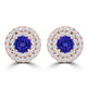 TMR121118 - Camila - Round Tanzanite and Diamond Earring Double Halo