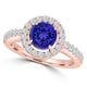 TMR121180 - Gianna - Round Tanzanite and Diamond Ring Halo