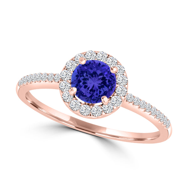 TMR121153 - Everly - Round Tanzanite and Diamond Ring Halo