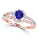 TMR121169 - Allison - Round Tanzanite and Diamond Ring Halo