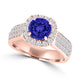 TMR121184 - Quinn - Round Tanzanite and Diamond Ring Halo