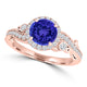 TMR121175 - Eva - Round Tanzanite and Diamond Ring Halo