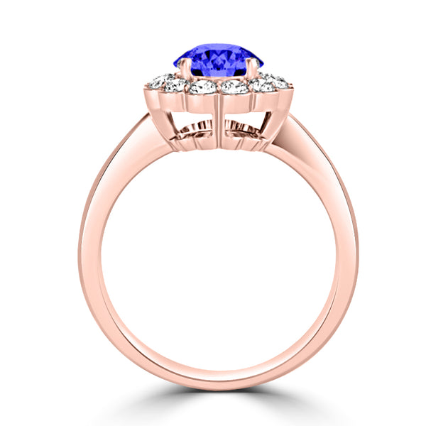 TMR121182 - Isla - Round Tanzanite and Diamond Ring Halo