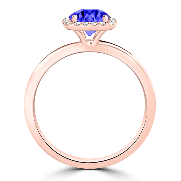 TMR121154 - Anna - Round Tanzanite and Diamond Ring Halo