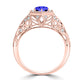 TMR121166 - Elena - Round Tanzanite and Diamond Ring Halo