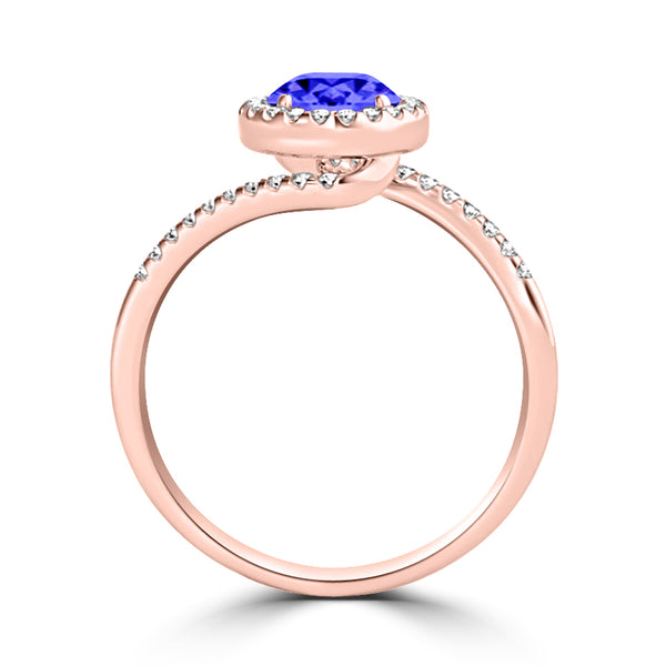 TMR121183 - Eliana - Round Tanzanite and Diamond Ring Halo