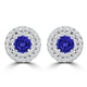 TMR121118 - Camila - Round Tanzanite and Diamond Earring Double Halo